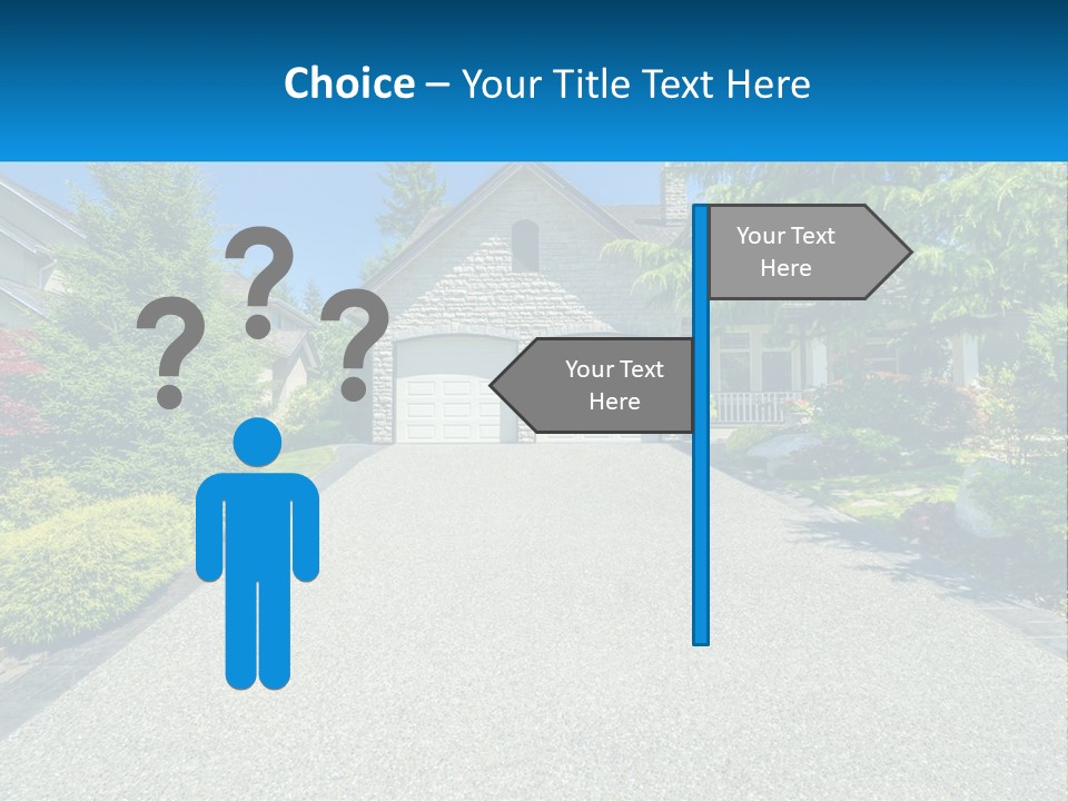 A Driveway With A House And Trees In The Background PowerPoint Template