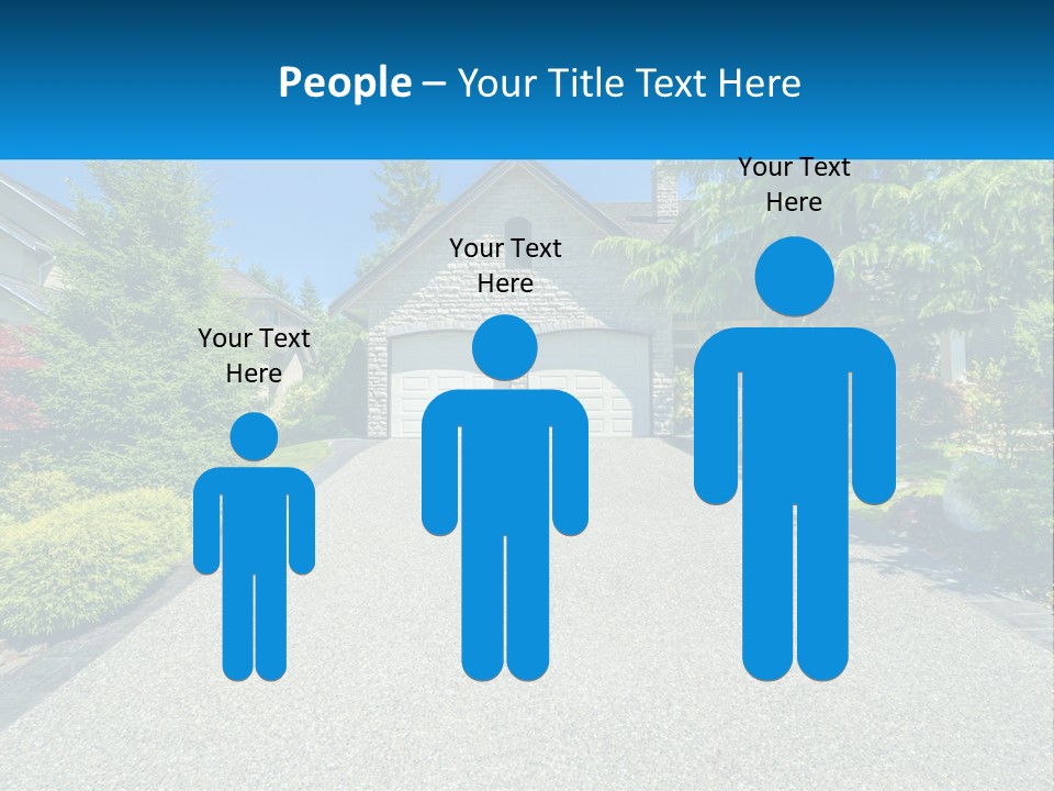 A Driveway With A House And Trees In The Background PowerPoint Template