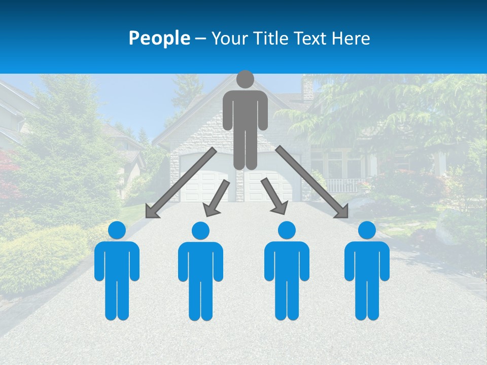 A Driveway With A House And Trees In The Background PowerPoint Template