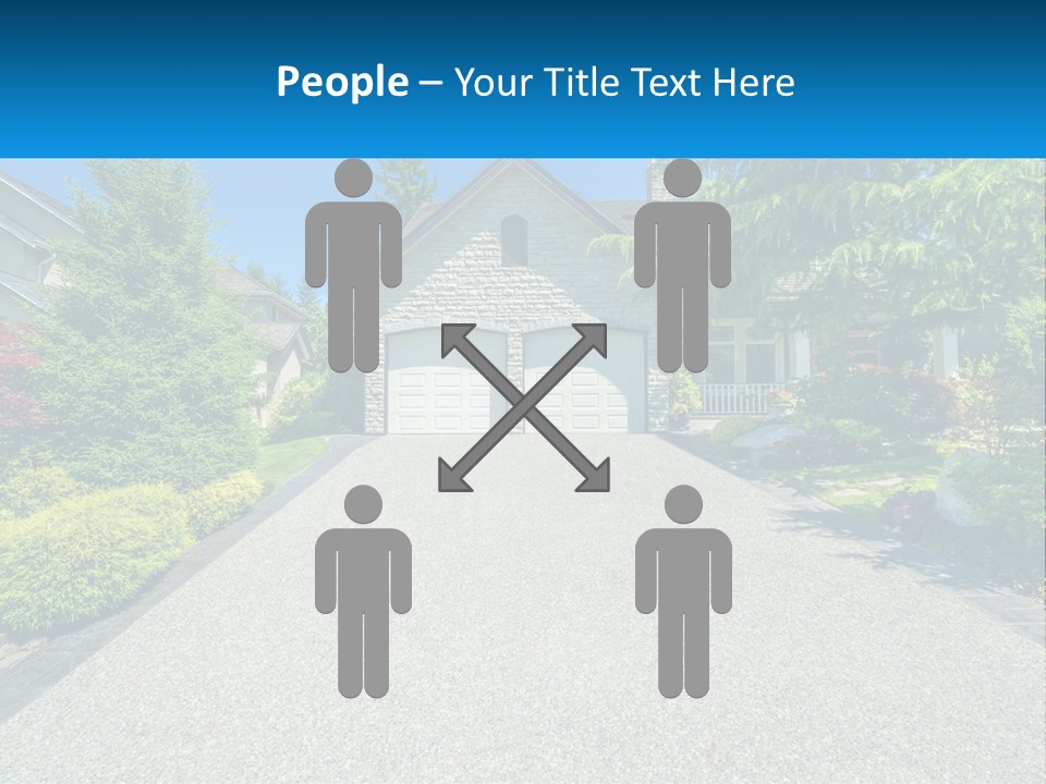 A Driveway With A House And Trees In The Background PowerPoint Template