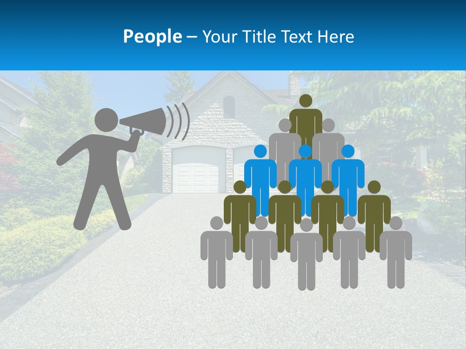 A Driveway With A House And Trees In The Background PowerPoint Template