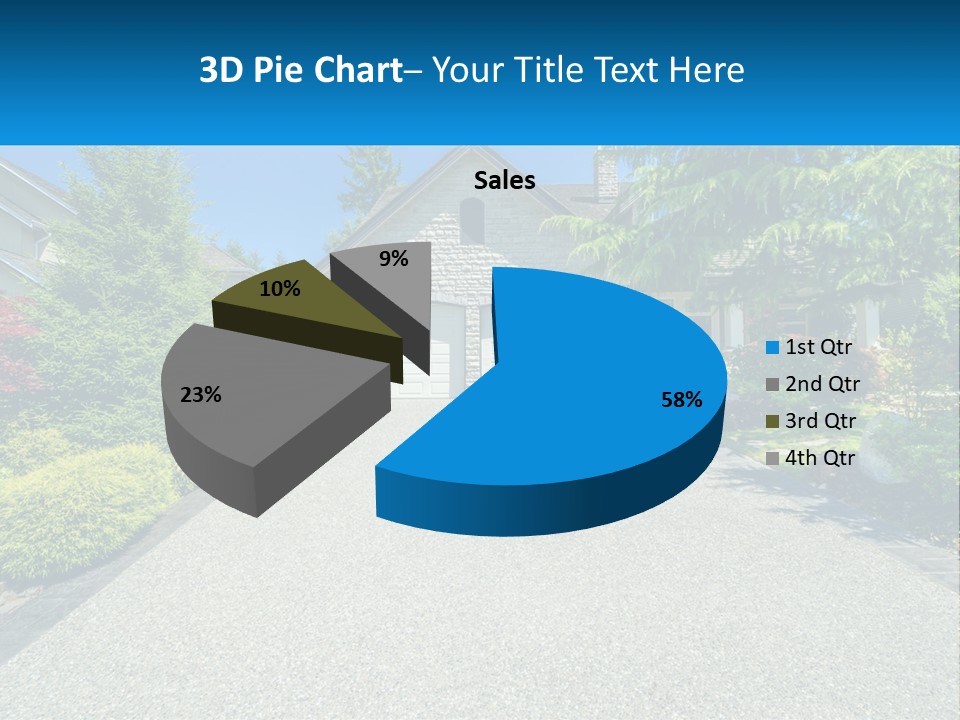 A Driveway With A House And Trees In The Background PowerPoint Template