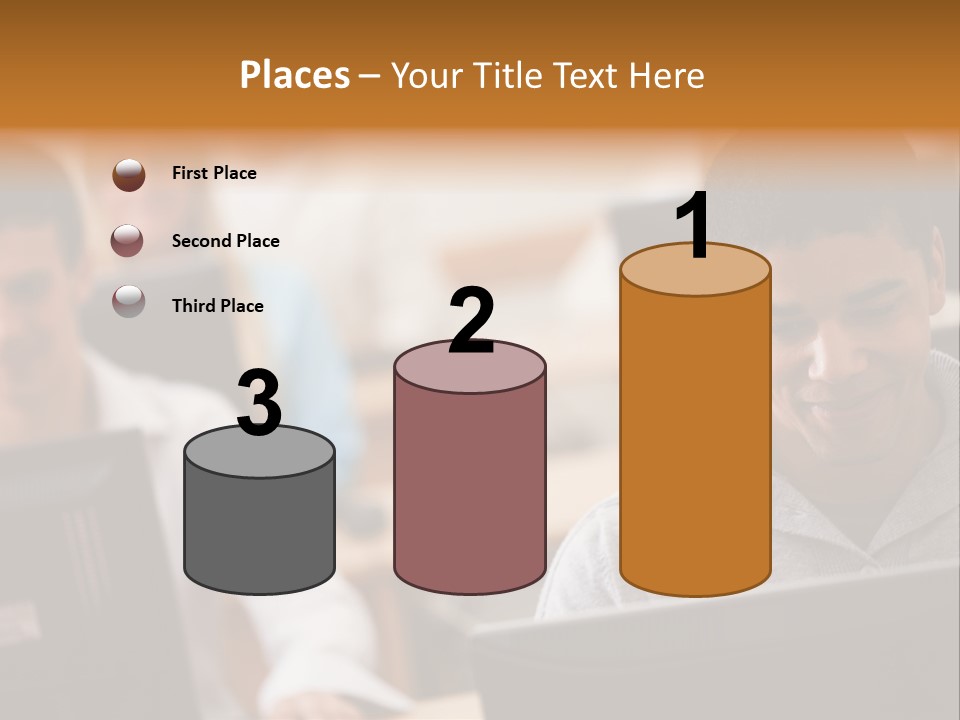 A Group Of People Working On Computers In A Classroom PowerPoint Template