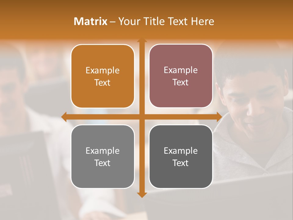 A Group Of People Working On Computers In A Classroom PowerPoint Template