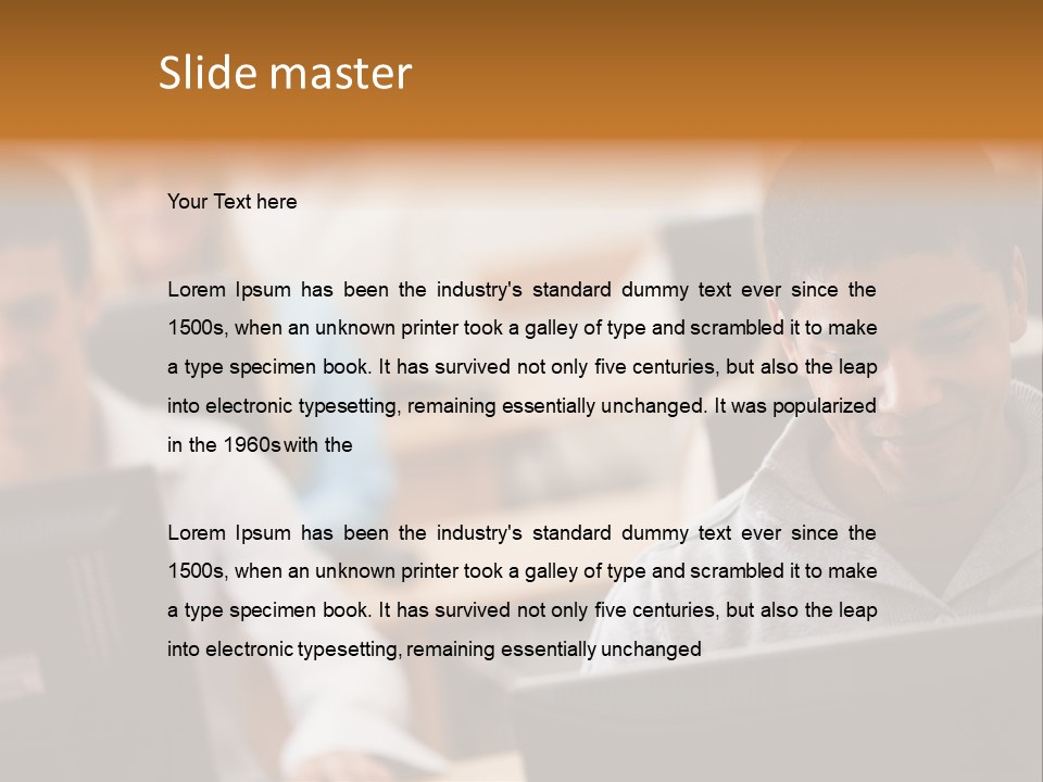 A Group Of People Working On Computers In A Classroom PowerPoint Template