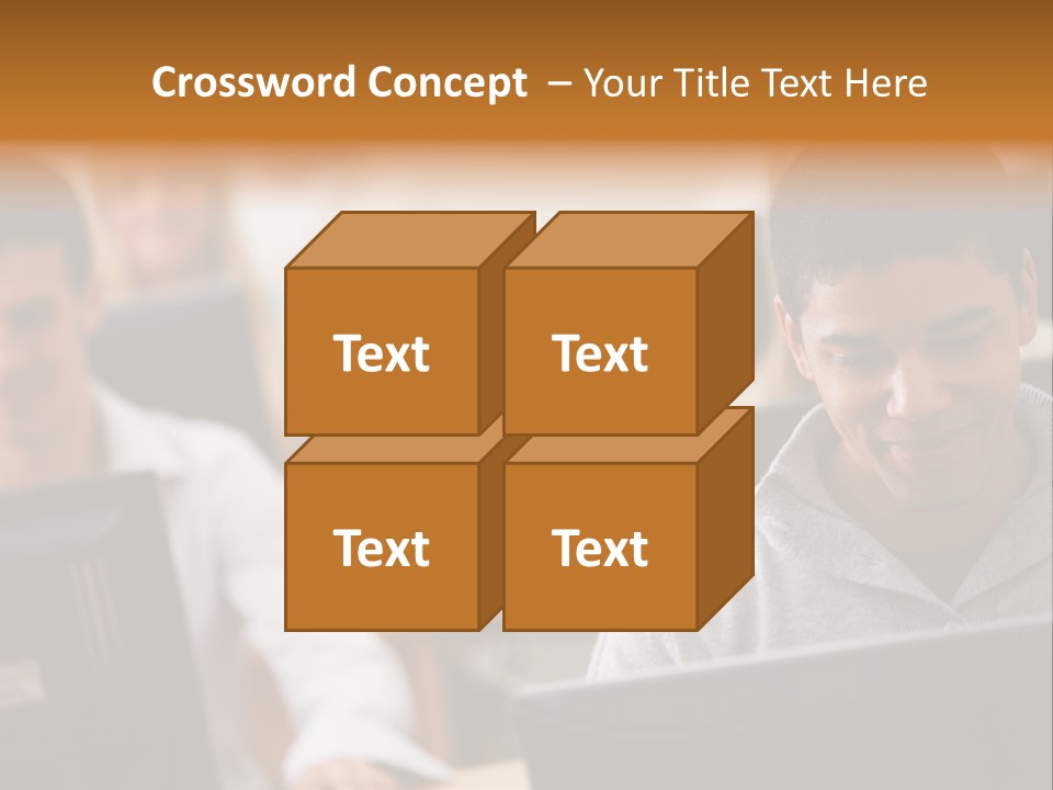 A Group Of People Working On Computers In A Classroom PowerPoint Template