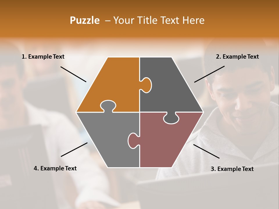 A Group Of People Working On Computers In A Classroom PowerPoint Template
