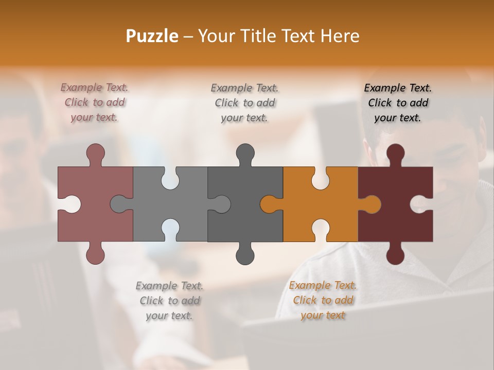 A Group Of People Working On Computers In A Classroom PowerPoint Template