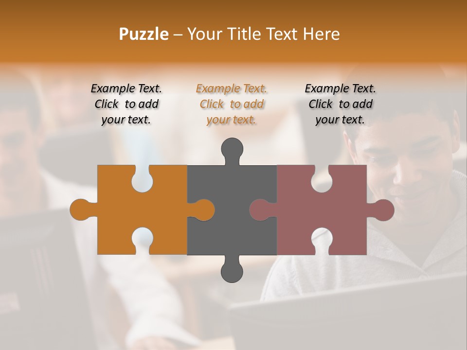 A Group Of People Working On Computers In A Classroom PowerPoint Template