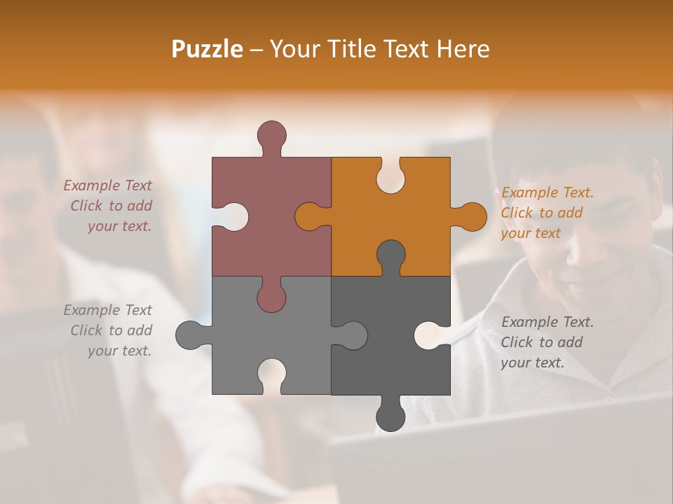 A Group Of People Working On Computers In A Classroom PowerPoint Template