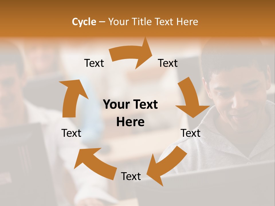 A Group Of People Working On Computers In A Classroom PowerPoint Template