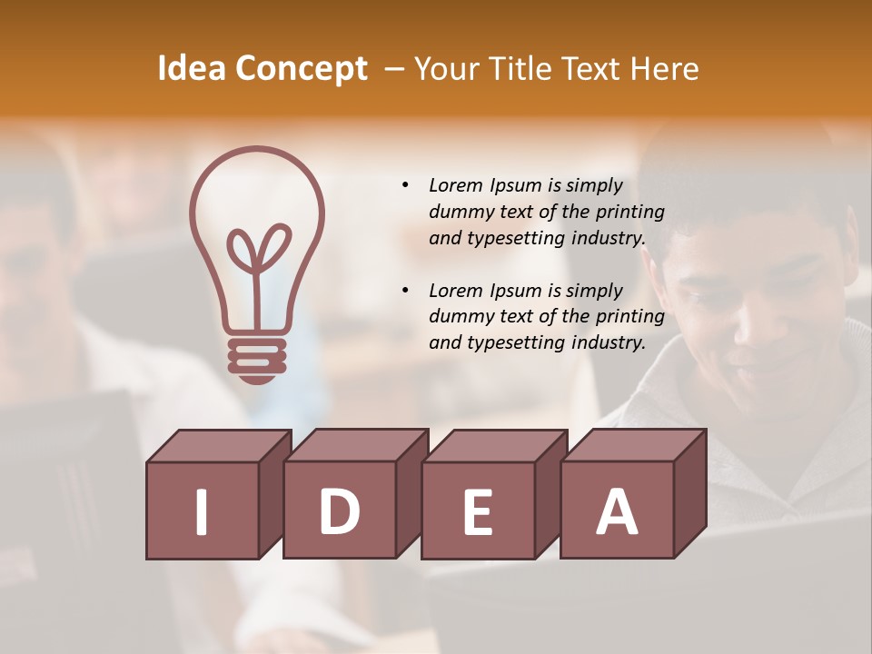 A Group Of People Working On Computers In A Classroom PowerPoint Template