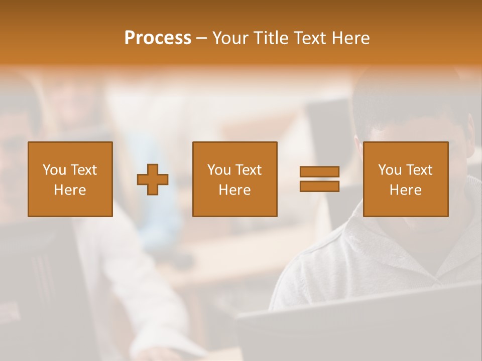 A Group Of People Working On Computers In A Classroom PowerPoint Template