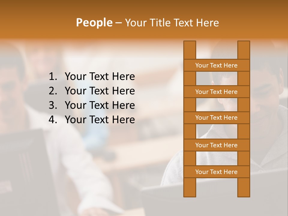 A Group Of People Working On Computers In A Classroom PowerPoint Template