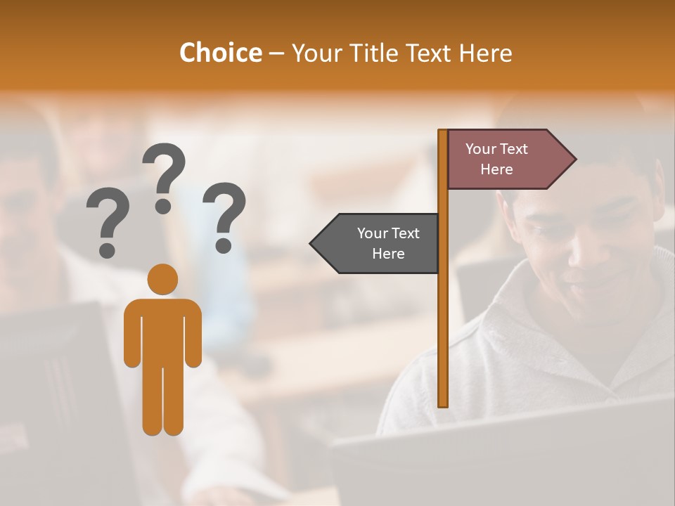 A Group Of People Working On Computers In A Classroom PowerPoint Template