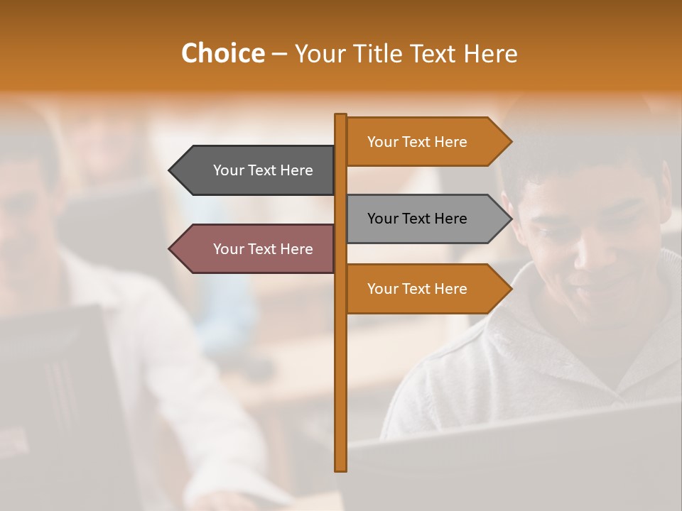 A Group Of People Working On Computers In A Classroom PowerPoint Template