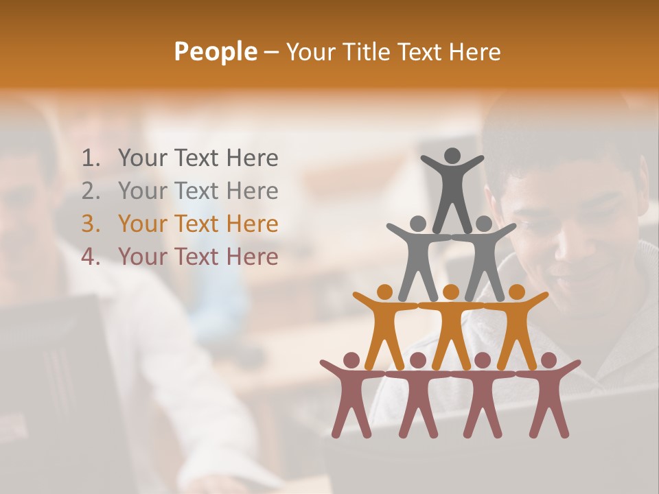 A Group Of People Working On Computers In A Classroom PowerPoint Template