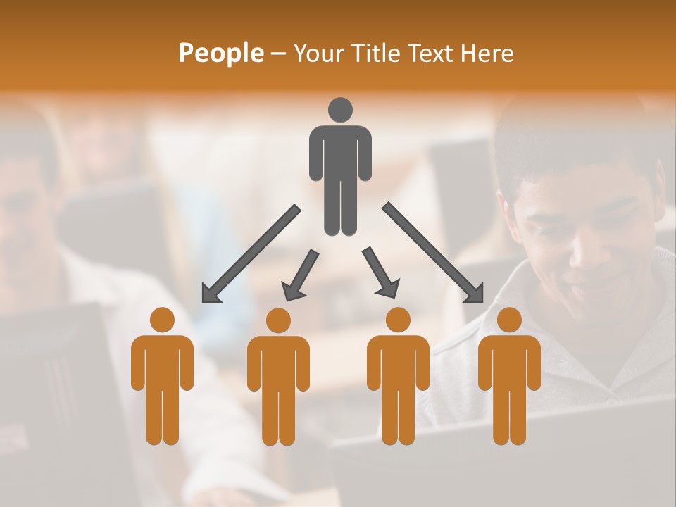 A Group Of People Working On Computers In A Classroom PowerPoint Template