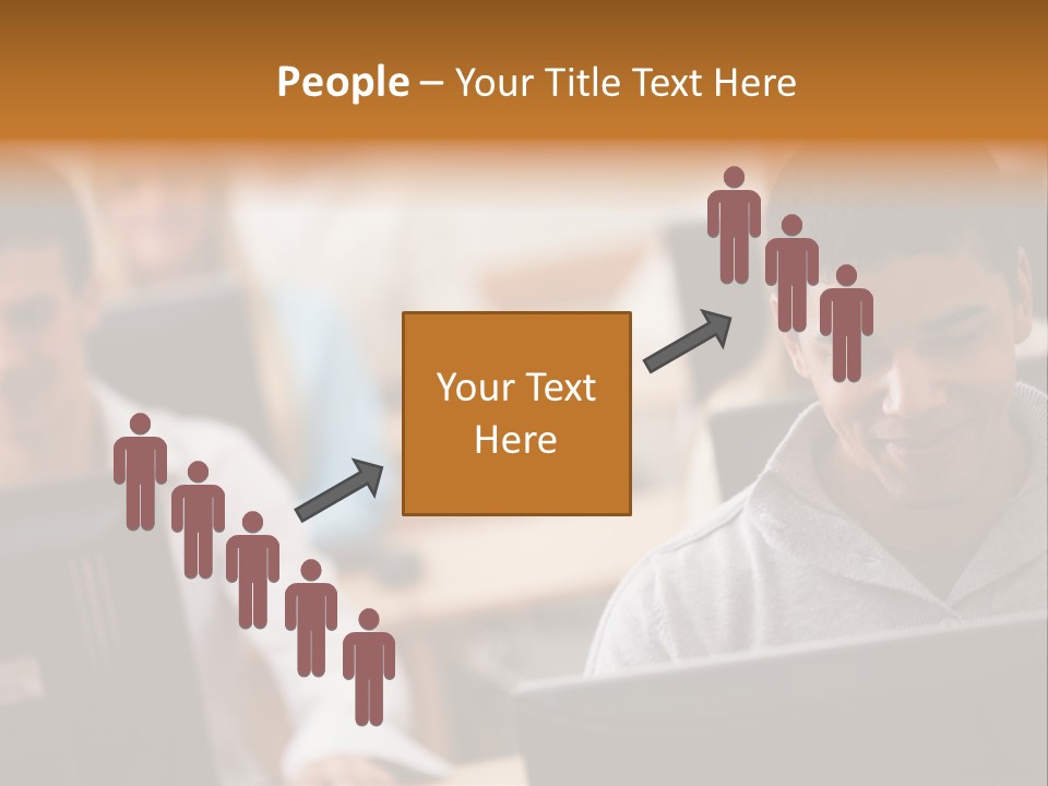 A Group Of People Working On Computers In A Classroom PowerPoint Template