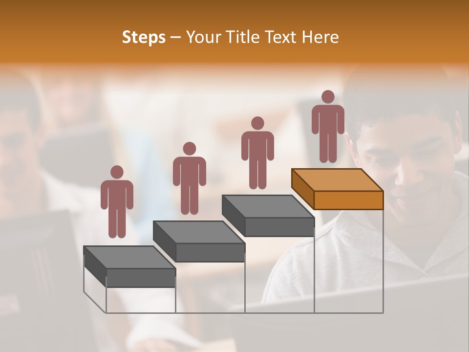 A Group Of People Working On Computers In A Classroom PowerPoint Template
