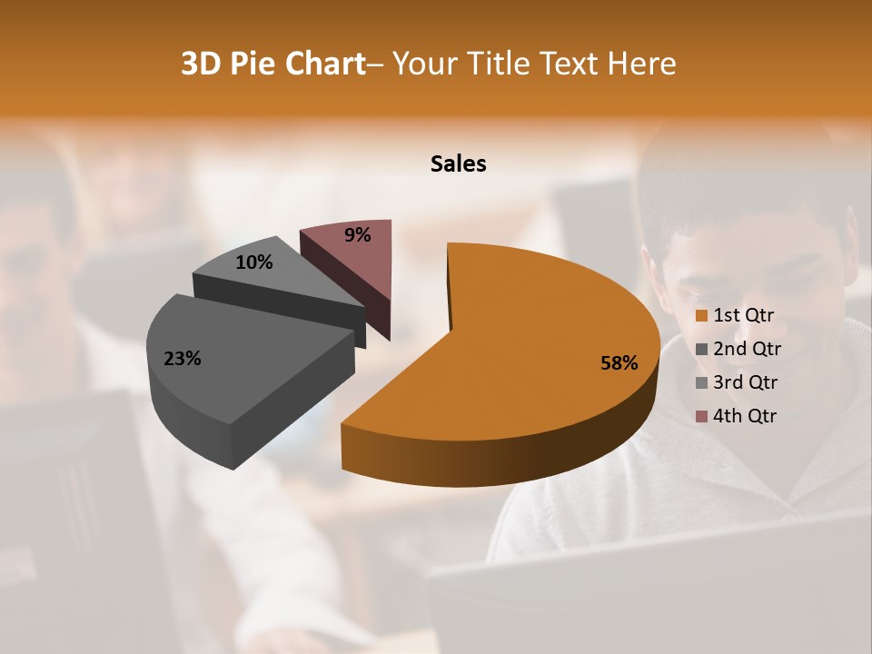 A Group Of People Working On Computers In A Classroom PowerPoint Template