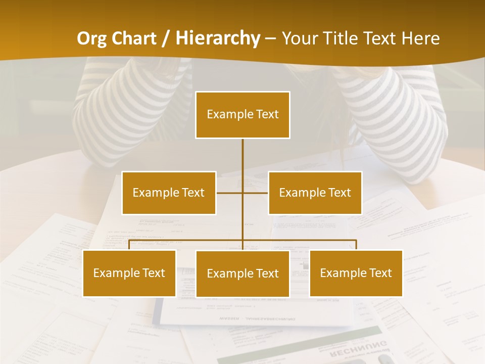 A Woman Sitting At A Table With A Calculator And Papers PowerPoint Template
