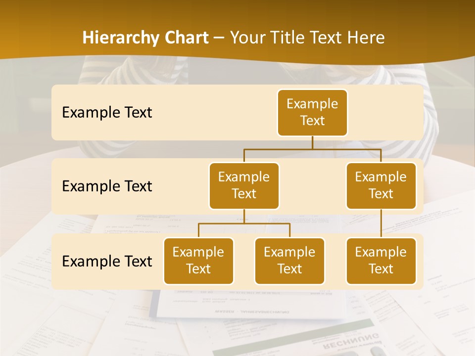 A Woman Sitting At A Table With A Calculator And Papers PowerPoint Template