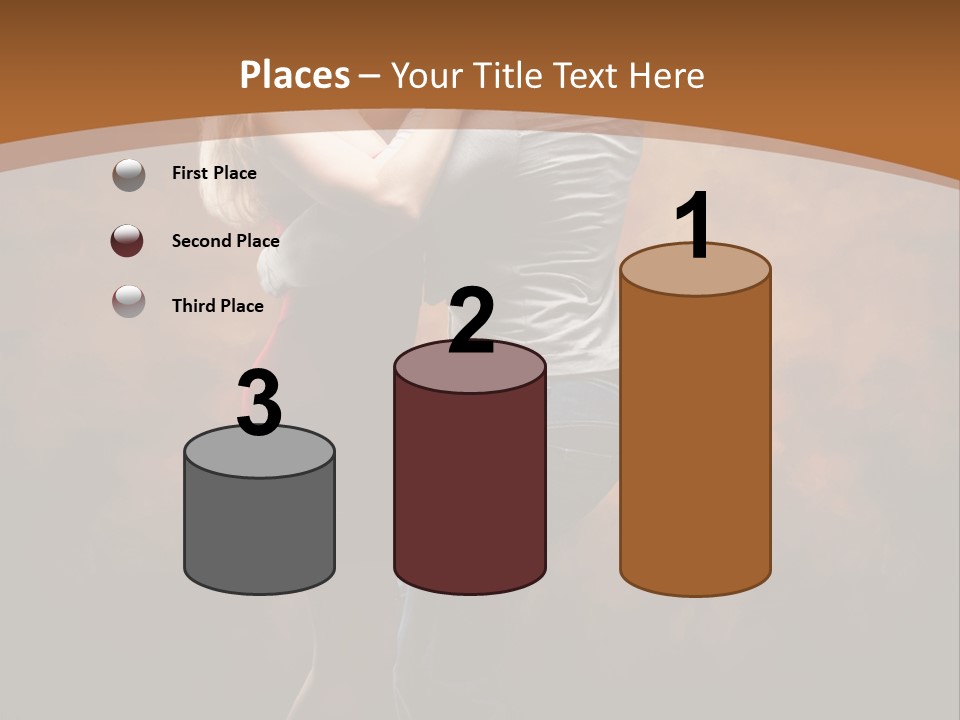 A Man And A Woman Dancing Together In Front Of A Brown Background PowerPoint Template