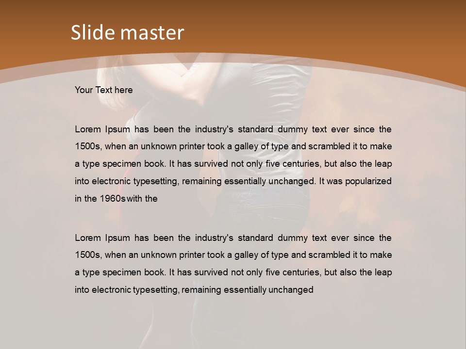 A Man And A Woman Dancing Together In Front Of A Brown Background PowerPoint Template