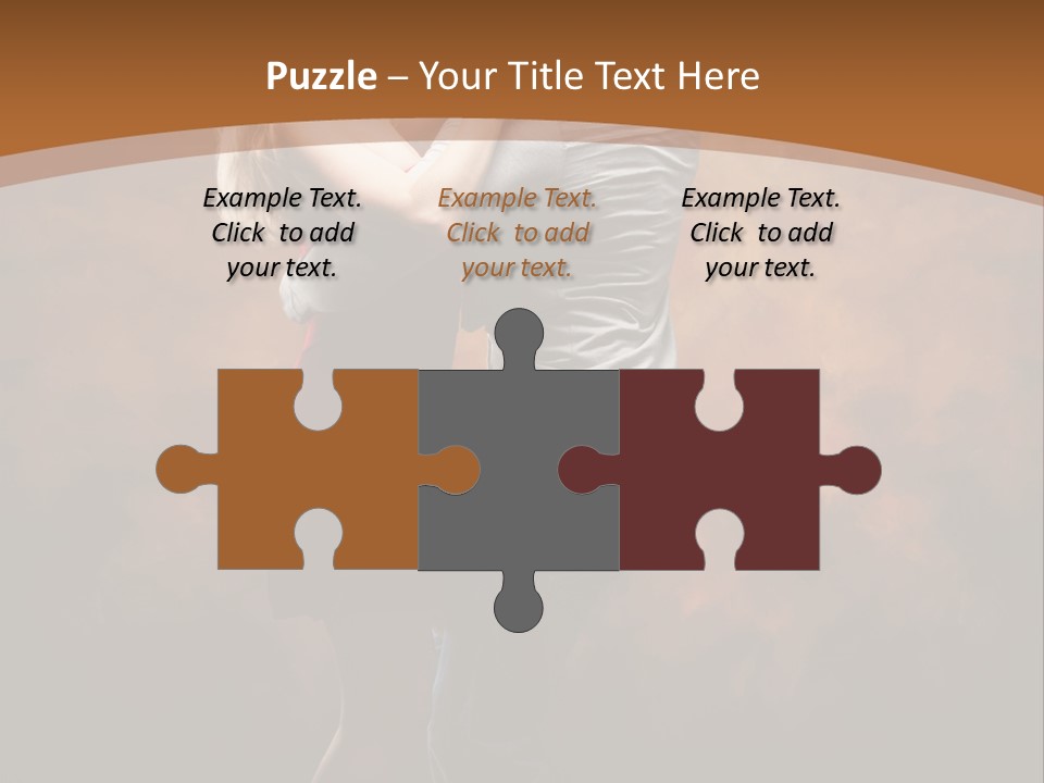 A Man And A Woman Dancing Together In Front Of A Brown Background PowerPoint Template