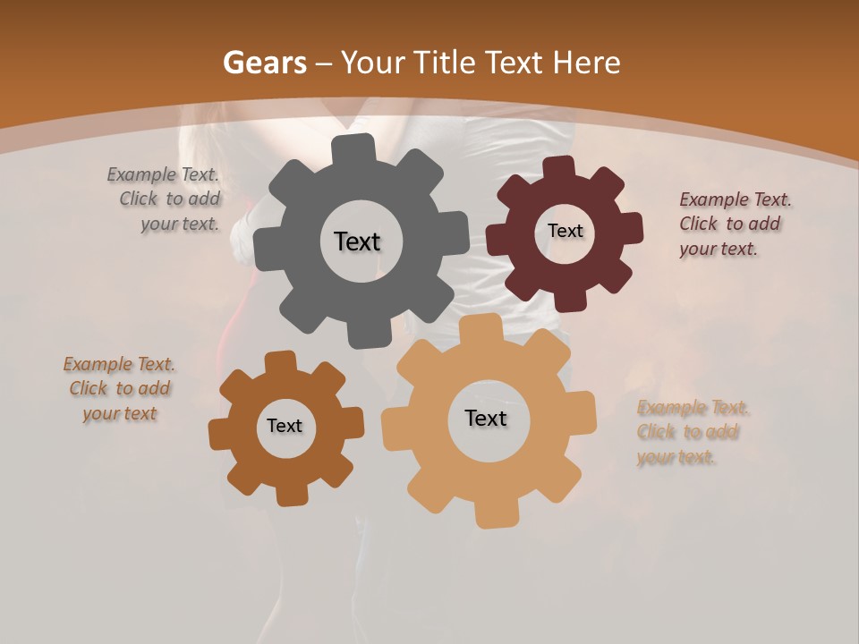 A Man And A Woman Dancing Together In Front Of A Brown Background PowerPoint Template