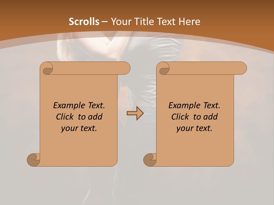 A Man And A Woman Dancing Together In Front Of A Brown Background PowerPoint Template