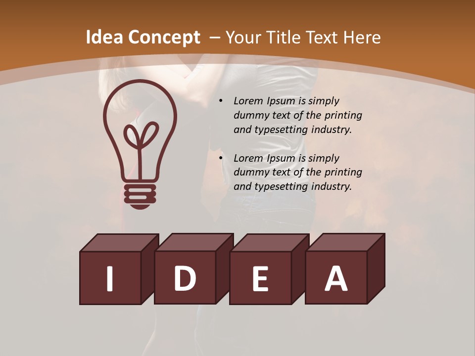 A Man And A Woman Dancing Together In Front Of A Brown Background PowerPoint Template