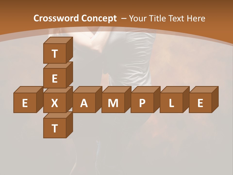 A Man And A Woman Dancing Together In Front Of A Brown Background PowerPoint Template