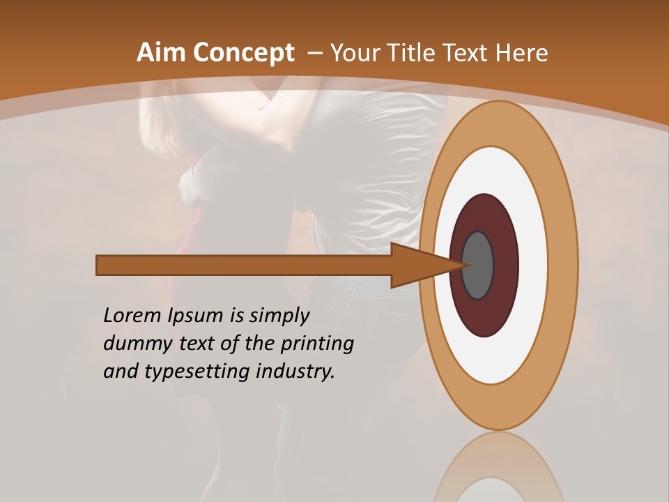A Man And A Woman Dancing Together In Front Of A Brown Background PowerPoint Template