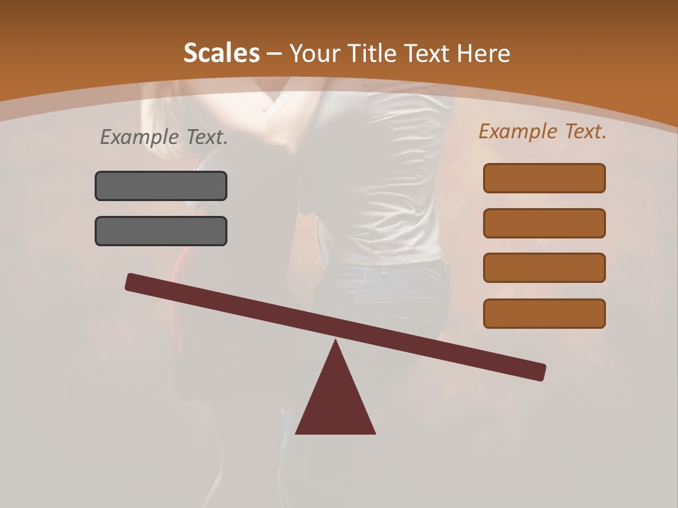 A Man And A Woman Dancing Together In Front Of A Brown Background PowerPoint Template