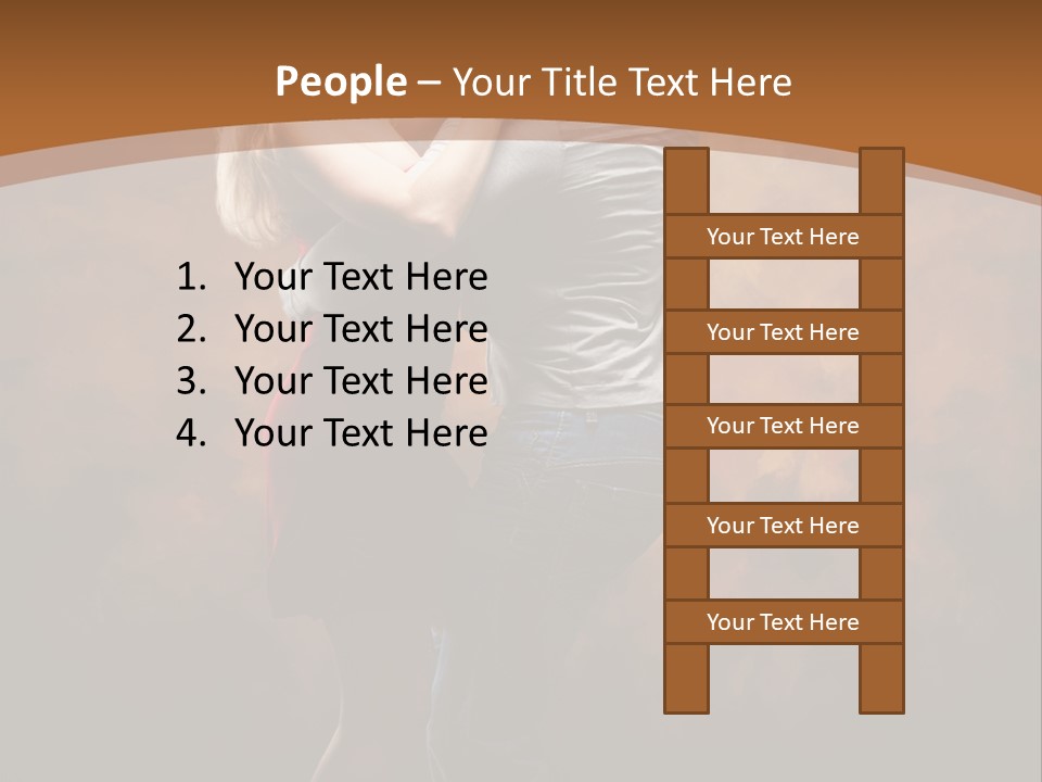 A Man And A Woman Dancing Together In Front Of A Brown Background PowerPoint Template