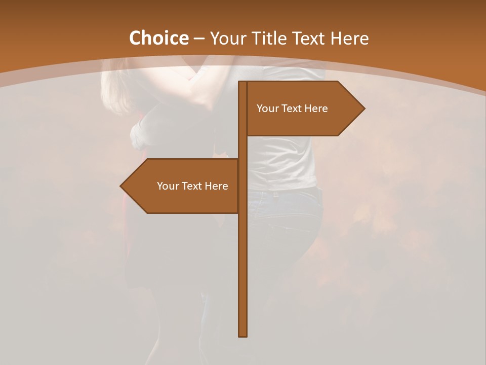 A Man And A Woman Dancing Together In Front Of A Brown Background PowerPoint Template