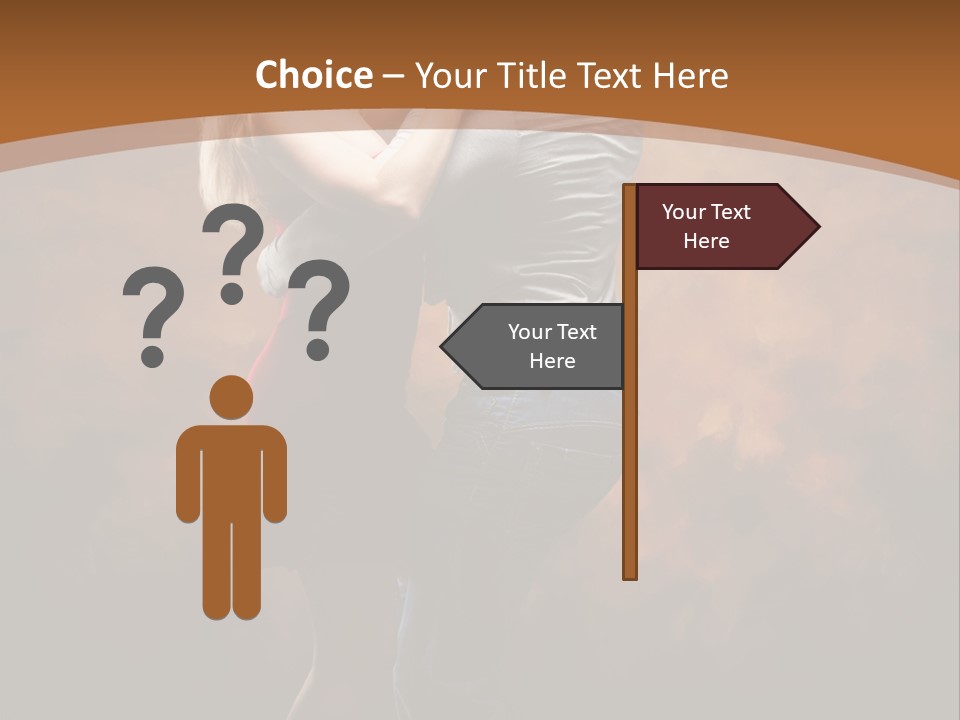 A Man And A Woman Dancing Together In Front Of A Brown Background PowerPoint Template