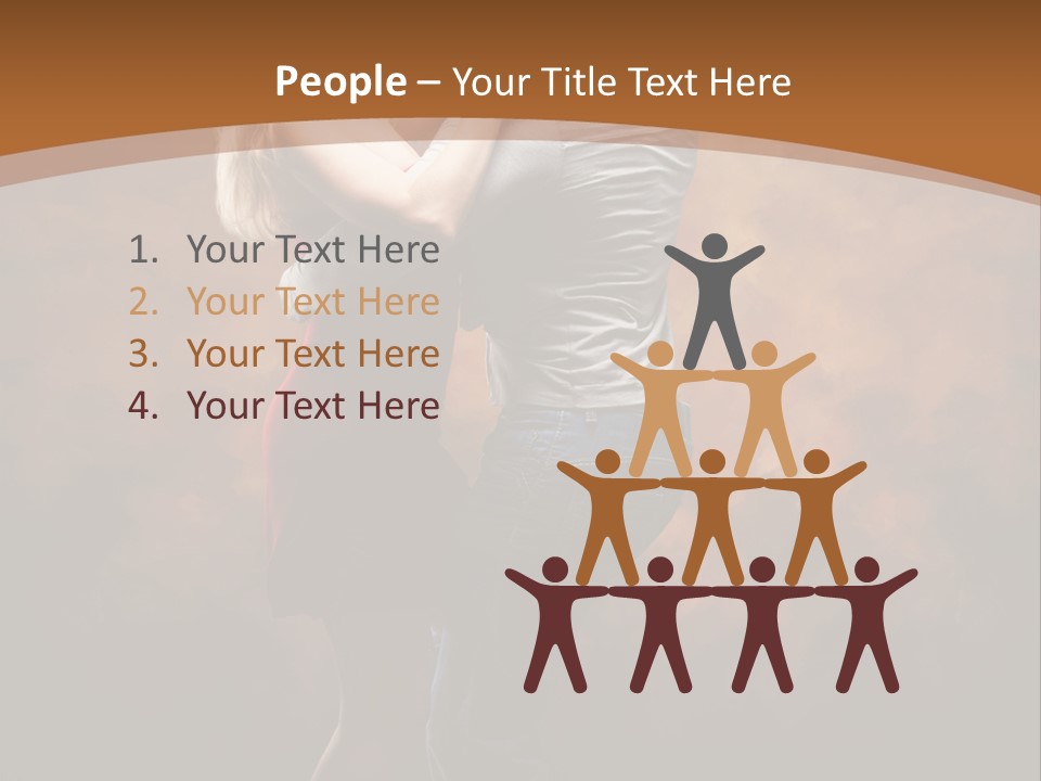 A Man And A Woman Dancing Together In Front Of A Brown Background PowerPoint Template