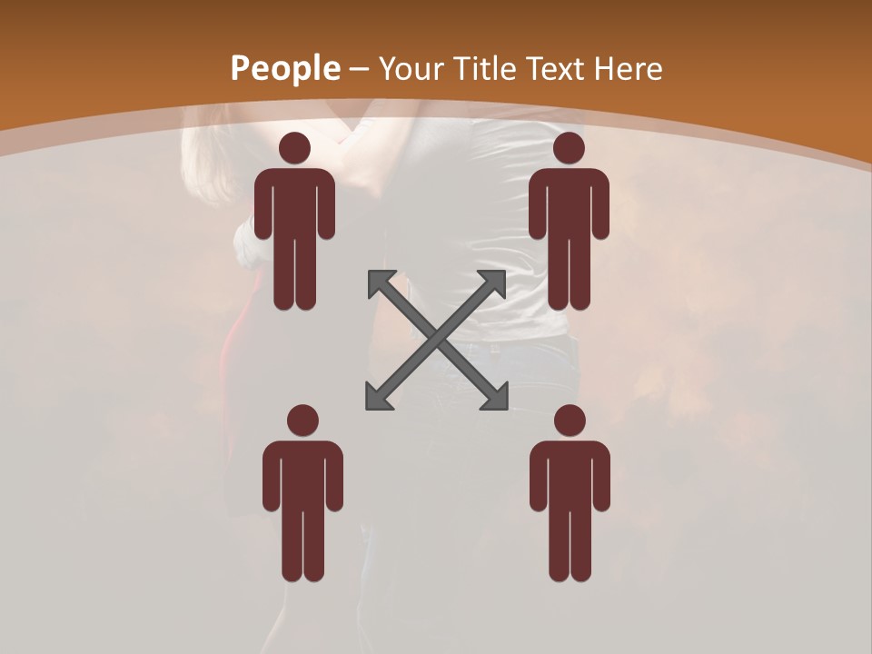 A Man And A Woman Dancing Together In Front Of A Brown Background PowerPoint Template