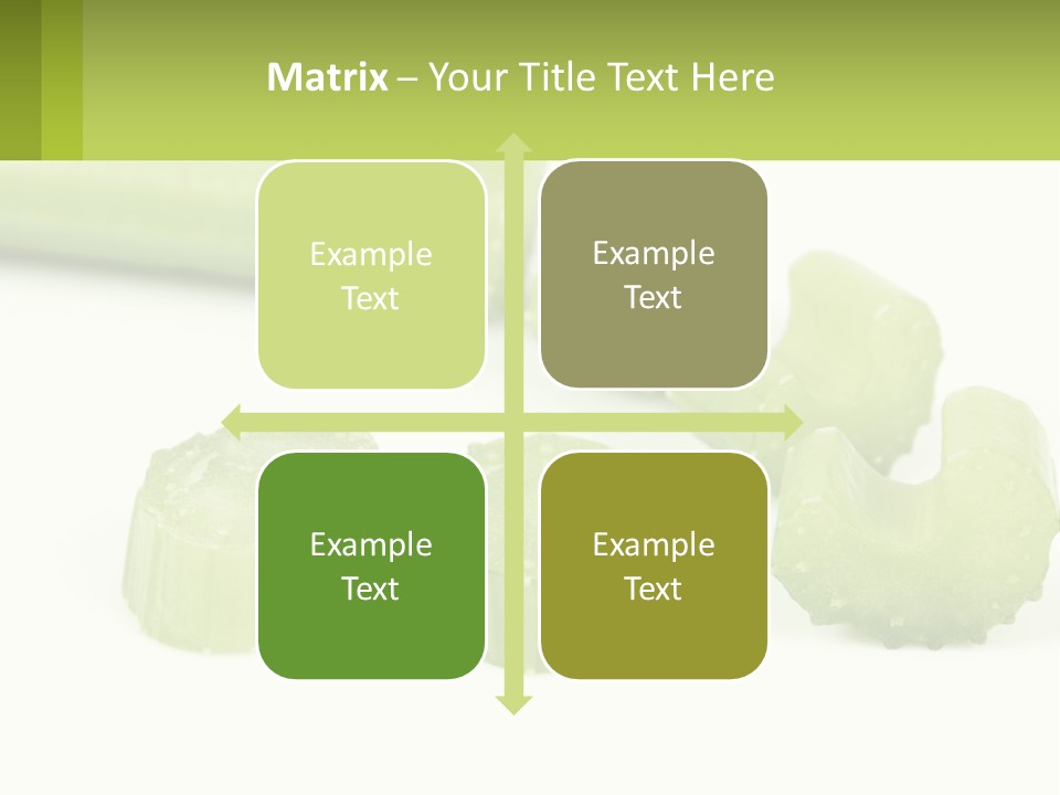 A Group Of Celery Slices On A White Surface PowerPoint Template