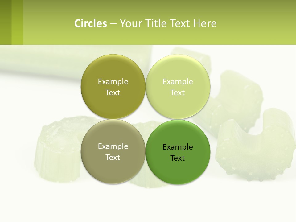 A Group Of Celery Slices On A White Surface PowerPoint Template