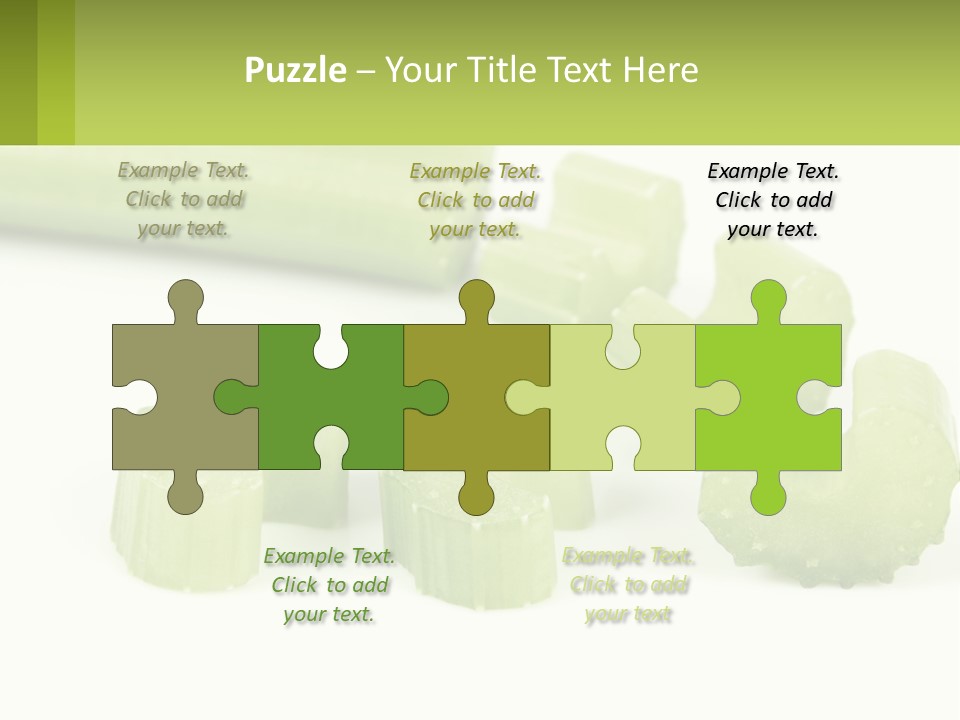 A Group Of Celery Slices On A White Surface PowerPoint Template