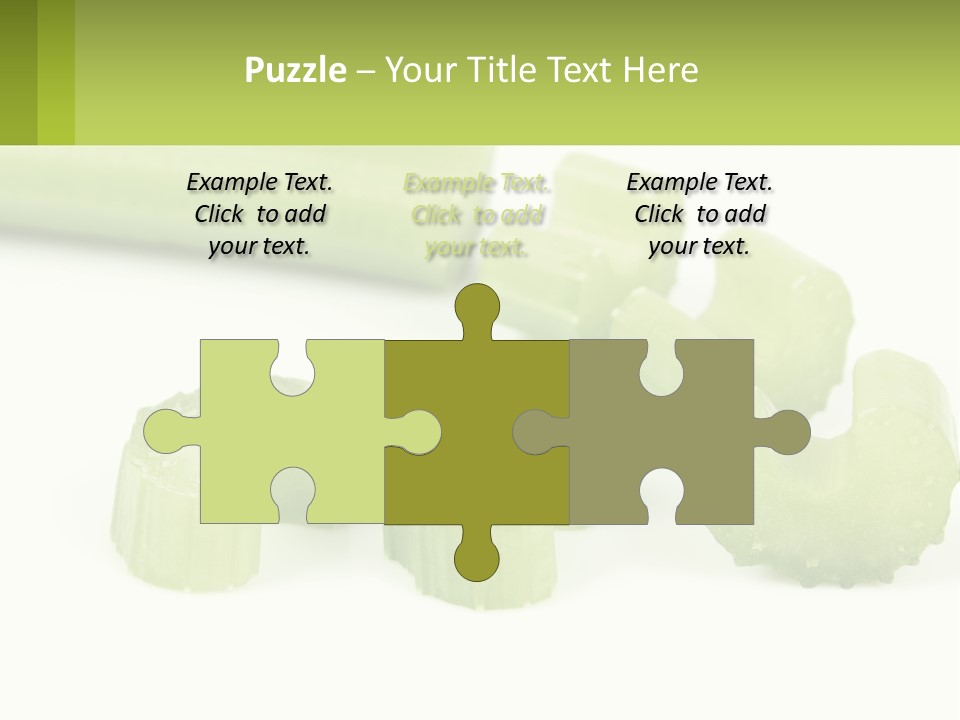 A Group Of Celery Slices On A White Surface PowerPoint Template