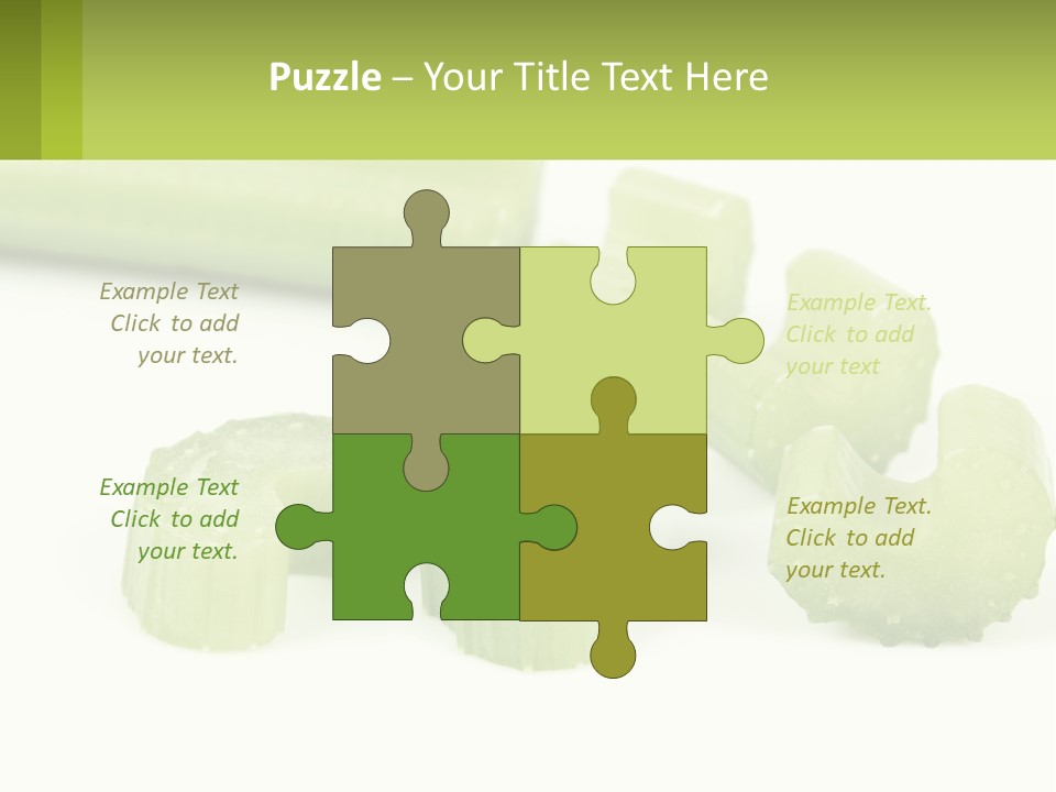 A Group Of Celery Slices On A White Surface PowerPoint Template