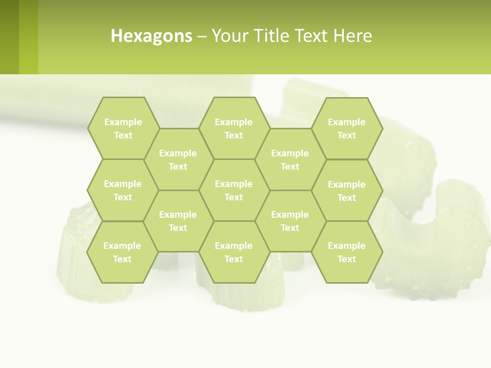 A Group Of Celery Slices On A White Surface PowerPoint Template