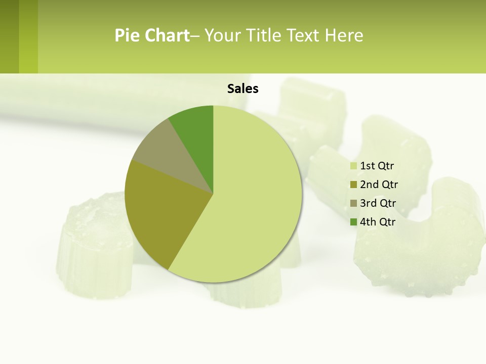 A Group Of Celery Slices On A White Surface PowerPoint Template