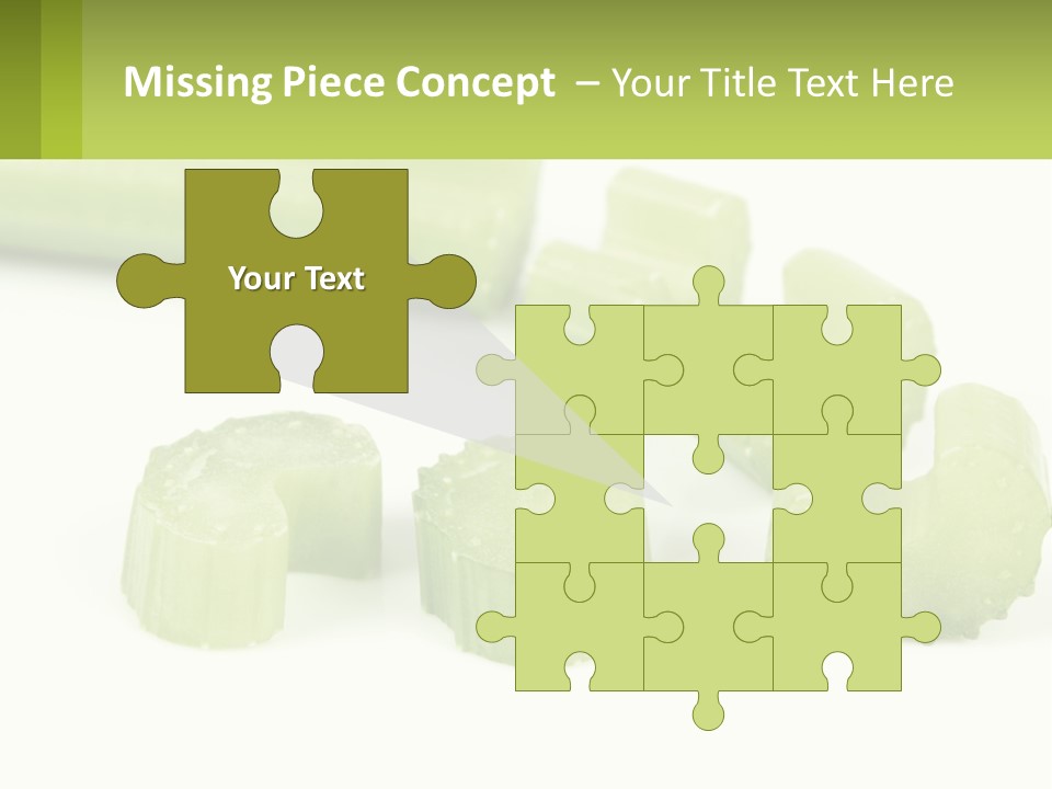 A Group Of Celery Slices On A White Surface PowerPoint Template