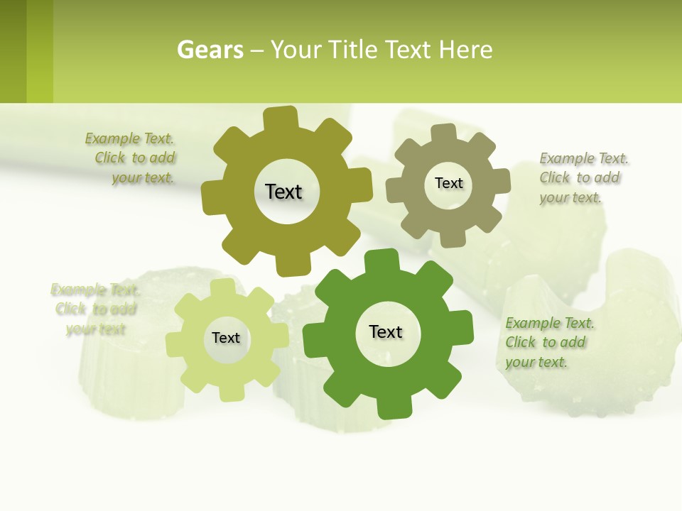 A Group Of Celery Slices On A White Surface PowerPoint Template